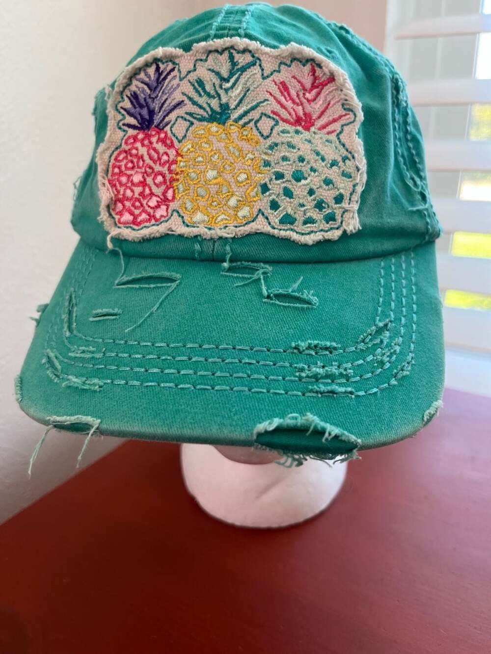 Distressed Baseball Cap – Vintage Wash Tropical Adjustable Hat
